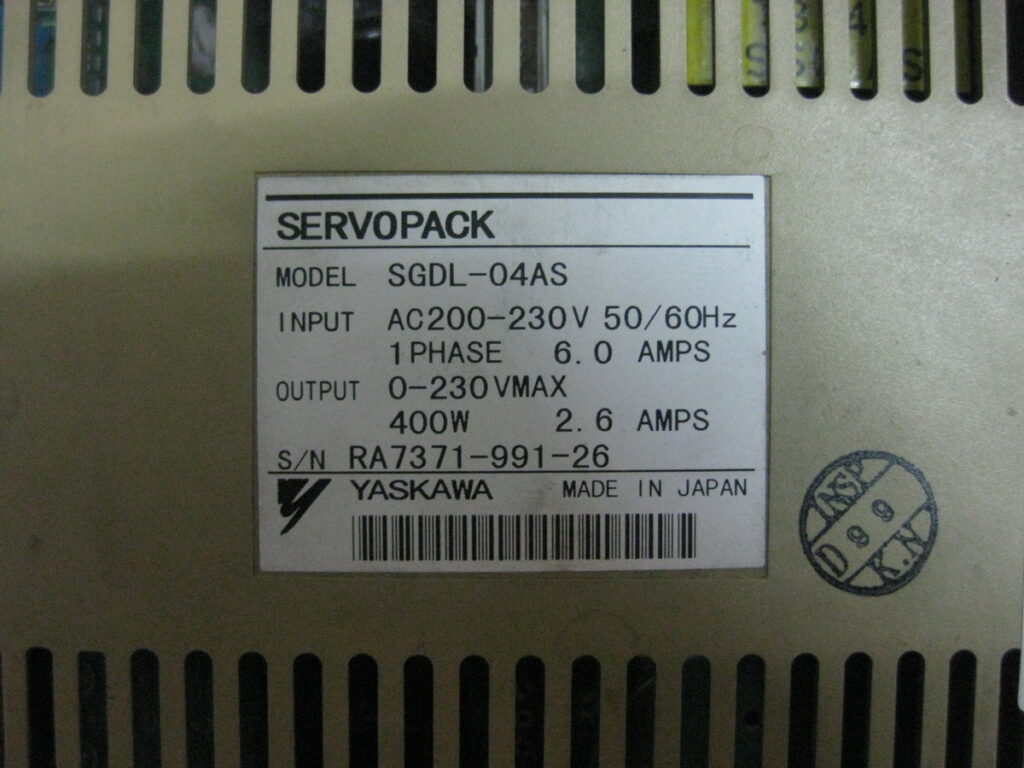 Image #4 of Repair Yaskawa SGDL-04AS SERVOPACK in Malaysia, Singapore, Thailand, Indonesia