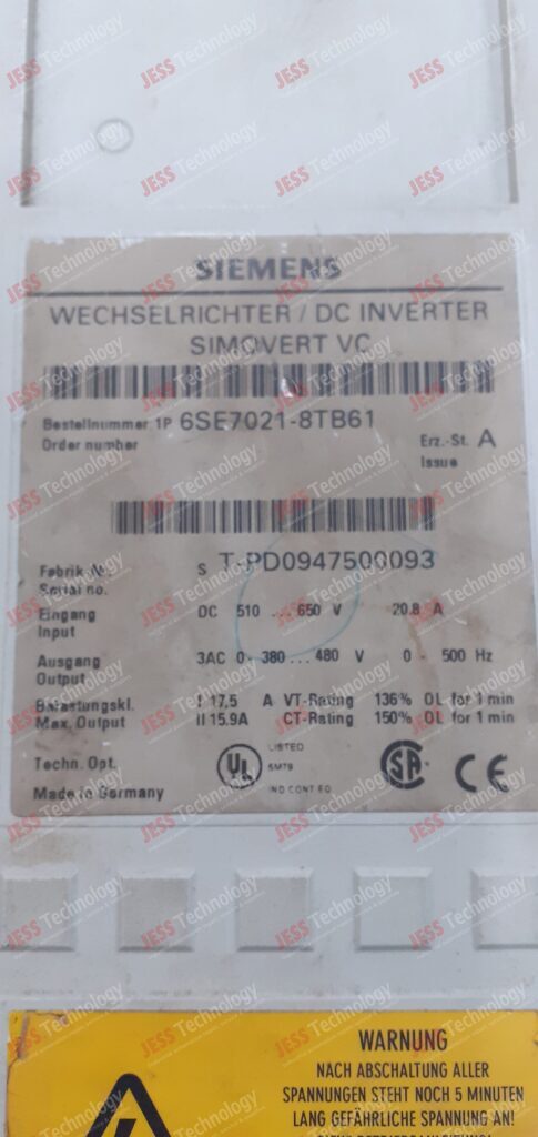 Image #4 of Repair SIEMENS 6SE7021-8TB61 Siemens DC inverter T-PD0947500093 in Malaysia, Singapore, Thailand, Indonesia