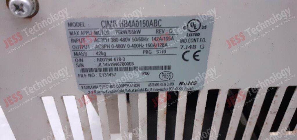 Image #4 of Repair YASKAWA CIMR-HB4A0150ABC Yaskawa H1000 JL1451946780003 in Malaysia, Singapore, Thailand, Indonesia