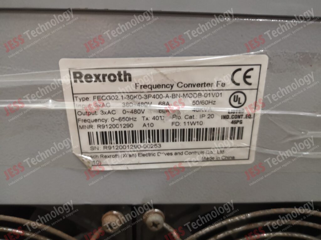 Image #3 of Repair REXROTH FECG02.1-30K0-3P400-A-BN-MODB-01V01 Rexroth inverter R912001290-00253 in Malaysia, Singapore, Thailand, Indonesia