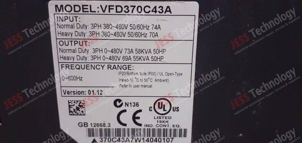 Image #3 of Repair DELTA VFD370C43A Delta inverter 370C43A7W14040107 in Malaysia, Singapore, Thailand, Indonesia