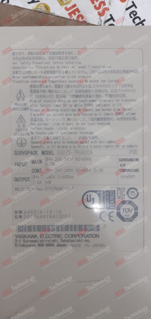 Image #3 of Repair YASKAWA SGD7S - 7R6A00A Yaskawa servopack D0176A918410016 in Malaysia, Singapore, Thailand, Indonesia