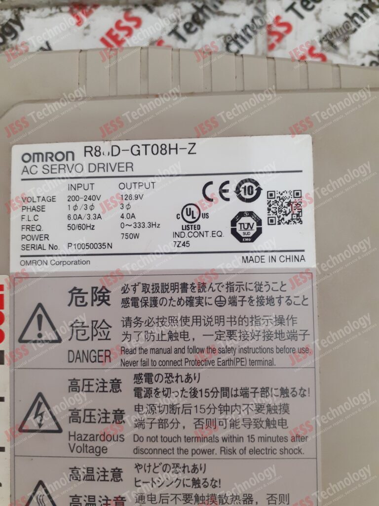 Image #3 of Repair OMRON R88D-GT08H-Z Brand: Omron AC Servo Driver S/N: P10050035N Model No: R88D-GT08H-Z P10050035N in Malaysia, Singapore, Thailand, Indonesia