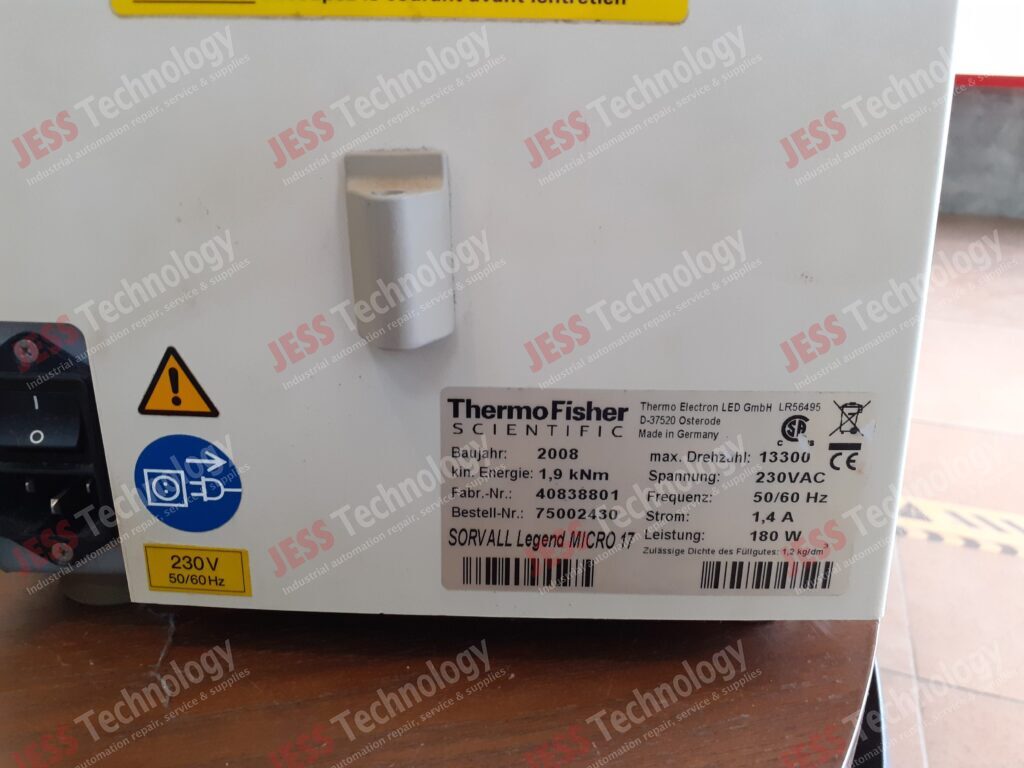Image #3 of Repair THERMOFISHER SORVALL LEGEND MICRO 17 THERMAL MICRO CENTRIFUGE 40838801 in Malaysia, Singapore, Thailand, Indonesia