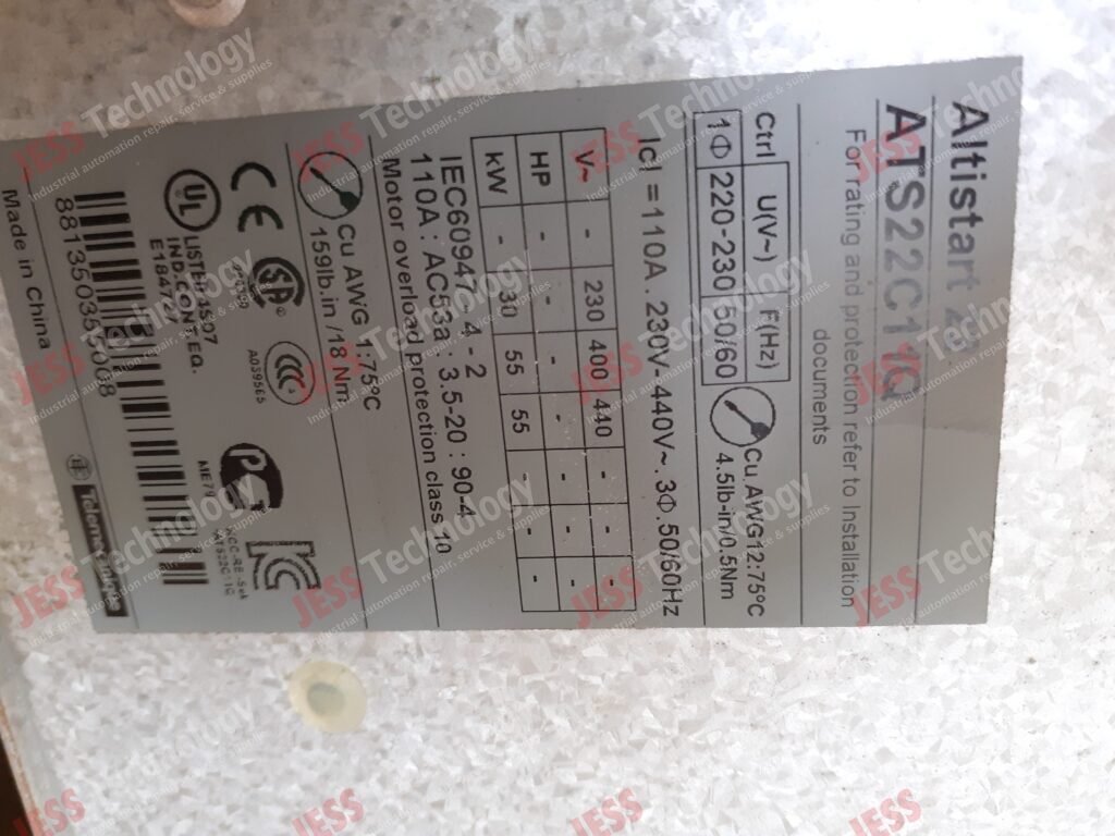Image #3 of Repair SCHNEIDER ELECTRIC ATS22C11Q Schneider altistart 881350355008 in Malaysia, Singapore, Thailand, Indonesia
