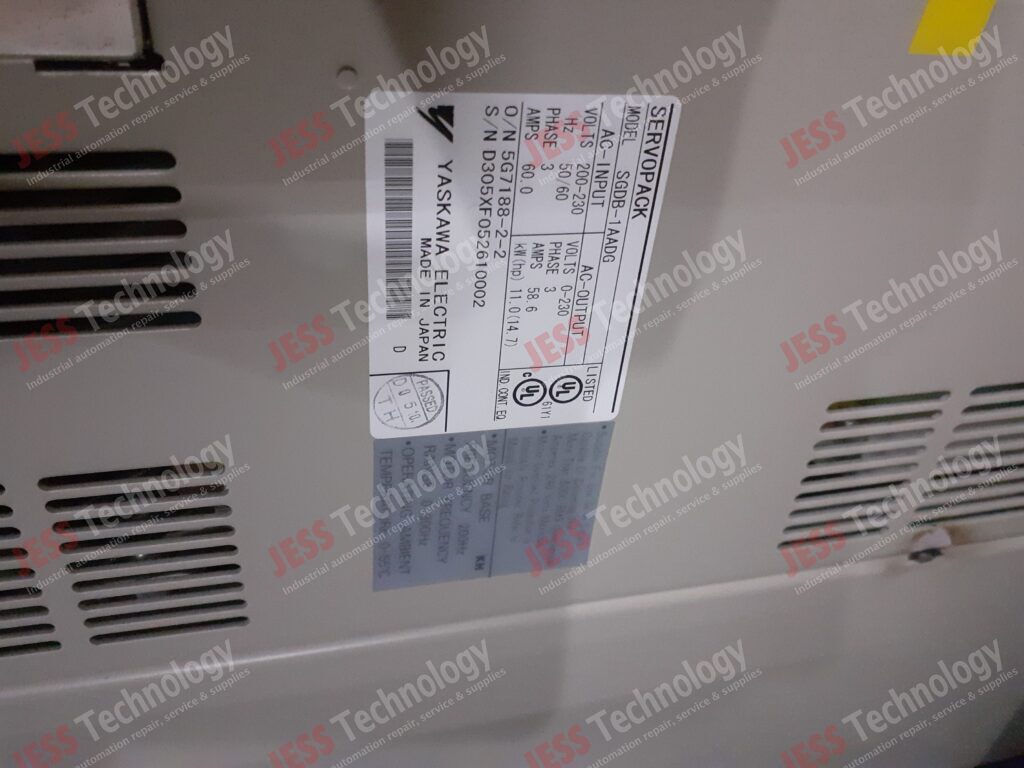 Image #3 of Repair YASKAWA SGDB-1AADG Brand: Yaskawa Servopack Model: SGDB-1AADG SN: D305XF052610002 D305XF052610002 in Malaysia, Singapore, Thailand, Indonesia