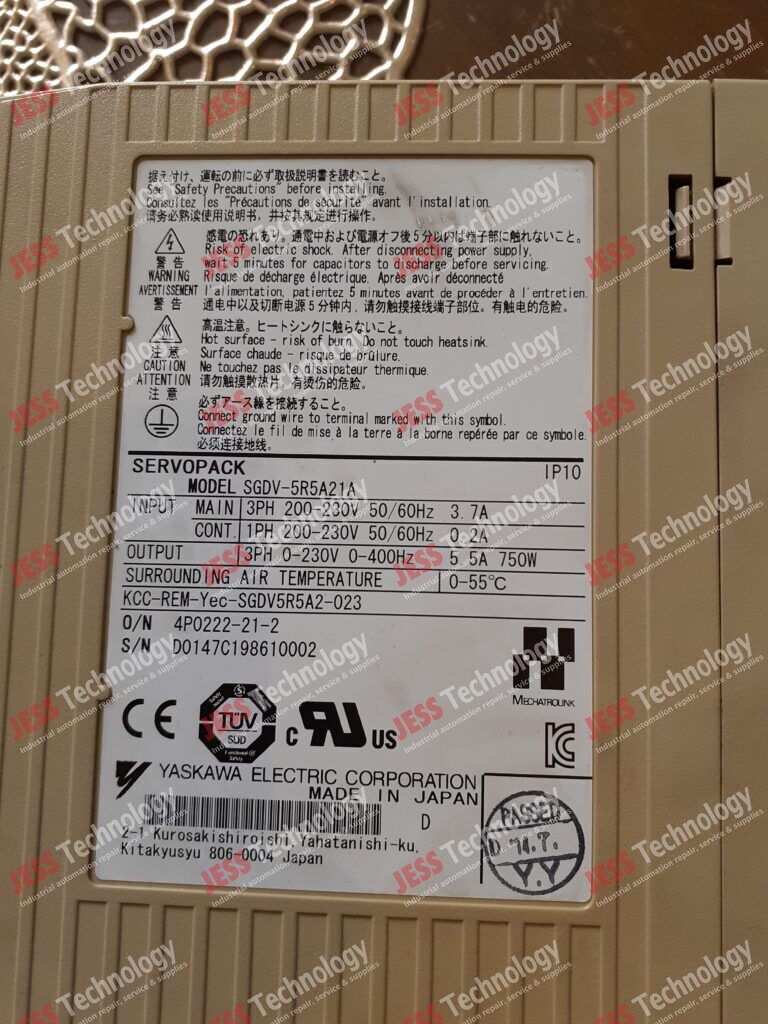Image #3 of Repair YASKAWA SERVOPACK SGDV-5R5A21A Yaskawa Servo D0147C198610002 in Malaysia, Singapore, Thailand, Indonesia