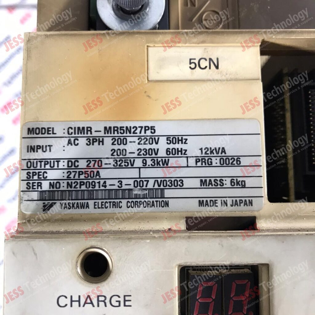 Image #3 of Repair YASKAWA CIMR-MR5N27P5 YASKAWA MULTI AXIS DRIVE SERVOPACK. MODEL NO: CIMR-MR5N27P5, SERIAL NO: N2P0914-3-007/V0303 N2P0914-3-007/V0303 in Malaysia, Singapore, Thailand, Indonesia