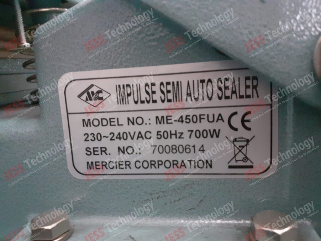 Image #3 of Repair - ME-450FUA Impulse Semi Auto Sealer Model No: ME-450FUA Serial No: 70080614 70080614 in Malaysia, Singapore, Thailand, Indonesia