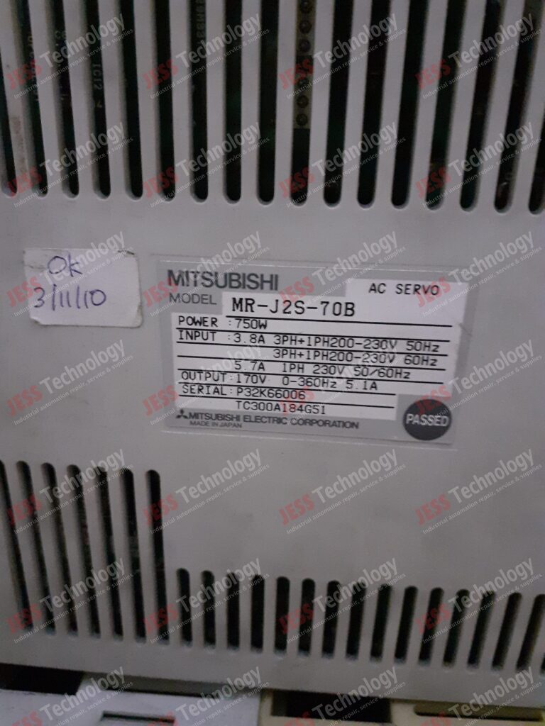 Image #3 of Repair MITSUBISHI MR-J2S-70B Servo drive Brand: Mitsubishi Model: MR-J2S-70B S/n: P32K66006 P32K66006 in Malaysia, Singapore, Thailand, Indonesia