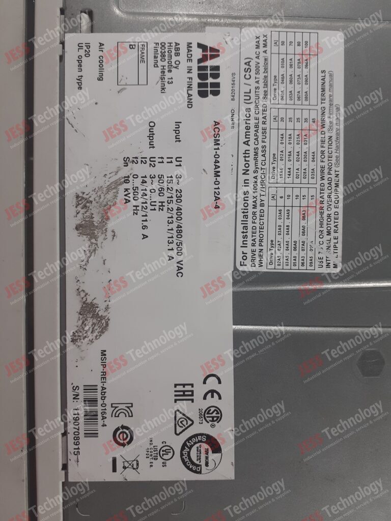 Image #3 of Repair ABB ACSM1-04AM-012A-4 Abb adapter under warranty TJA9118, model no: acsm1-04am-012a-4, serial no: 1190708915 1190708915 in Malaysia, Singapore, Thailand, Indonesia