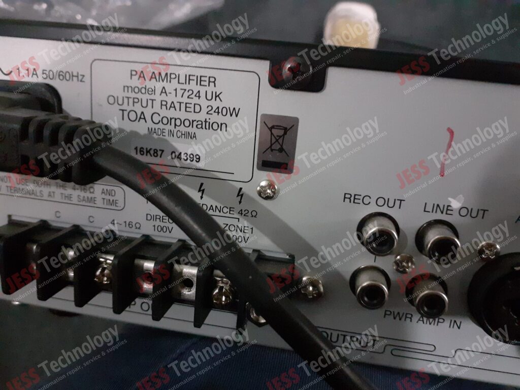 Image #3 of Repair PA A-1724 UK Pa amplifier, model no: a-1724 uk, serial no: 16k87 04399 16K87 04399 in Malaysia, Singapore, Thailand, Indonesia