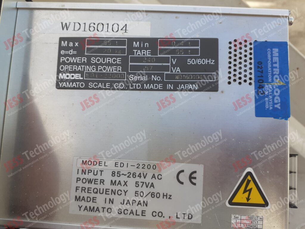 Image #4 of Repair YAMATO EDI-2200 Yamato digital indicator, model no: edi-2200, serial no: wd160104 WD160104 in Malaysia, Singapore, Thailand, Indonesia