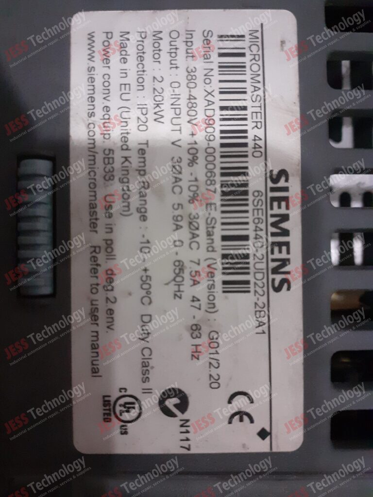 Image #4 of Repair SIEMENS 6SE6440-2UD22-2BA1 Siemens basic operator panel (bop), model no: 6se6400-0bp00-0aa1, serial no: xadd06-000373 XAD909-000687 in Malaysia, Singapore, Thailand, Indonesia