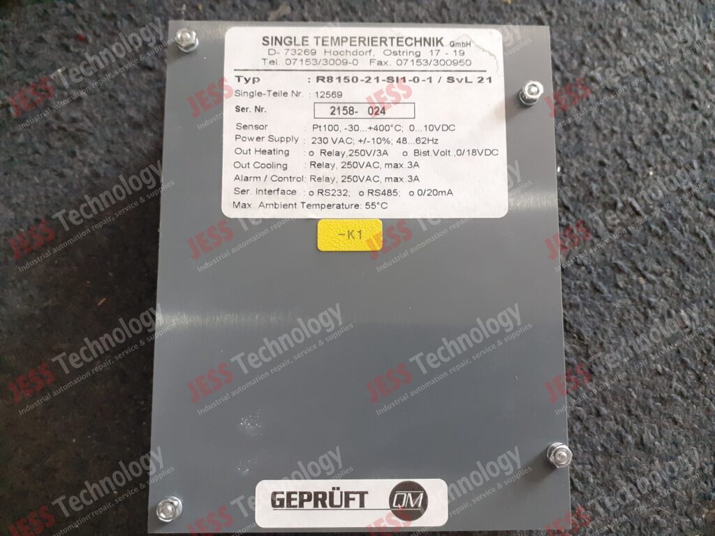 Image #3 of Repair Single Temperiertechnik R8150-21-SI1-0-1/SvL21 Brand: Single Temperiertechnik Controller Model: R8150-21-SI1-0-1/SvL21 S/N: 2158-024 2158-024 in Malaysia, Singapore, Thailand, Indonesia