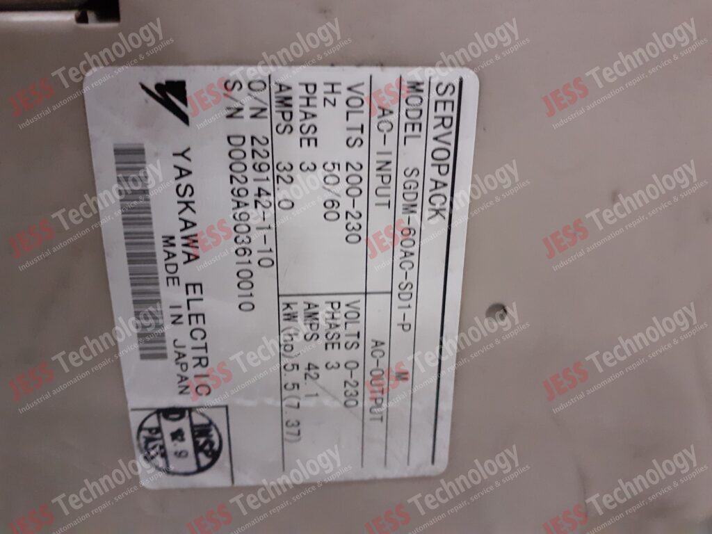 Image #4 of Repair YASKAWA SGDM-60AC-SD1-P Brand: Servopack Model: SGDM-60AC-SD1-P S/N: D0029A903610010 D0029A903610010 in Malaysia, Singapore, Thailand, Indonesia