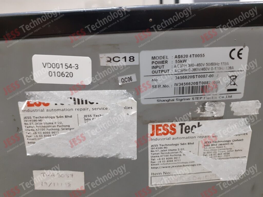 Image #2 of Repair SHANGHAI SIGRINER STEP AS620 4T0055 Astar inverter IV3456620ST00870004 in Malaysia, Singapore, Thailand, Indonesia