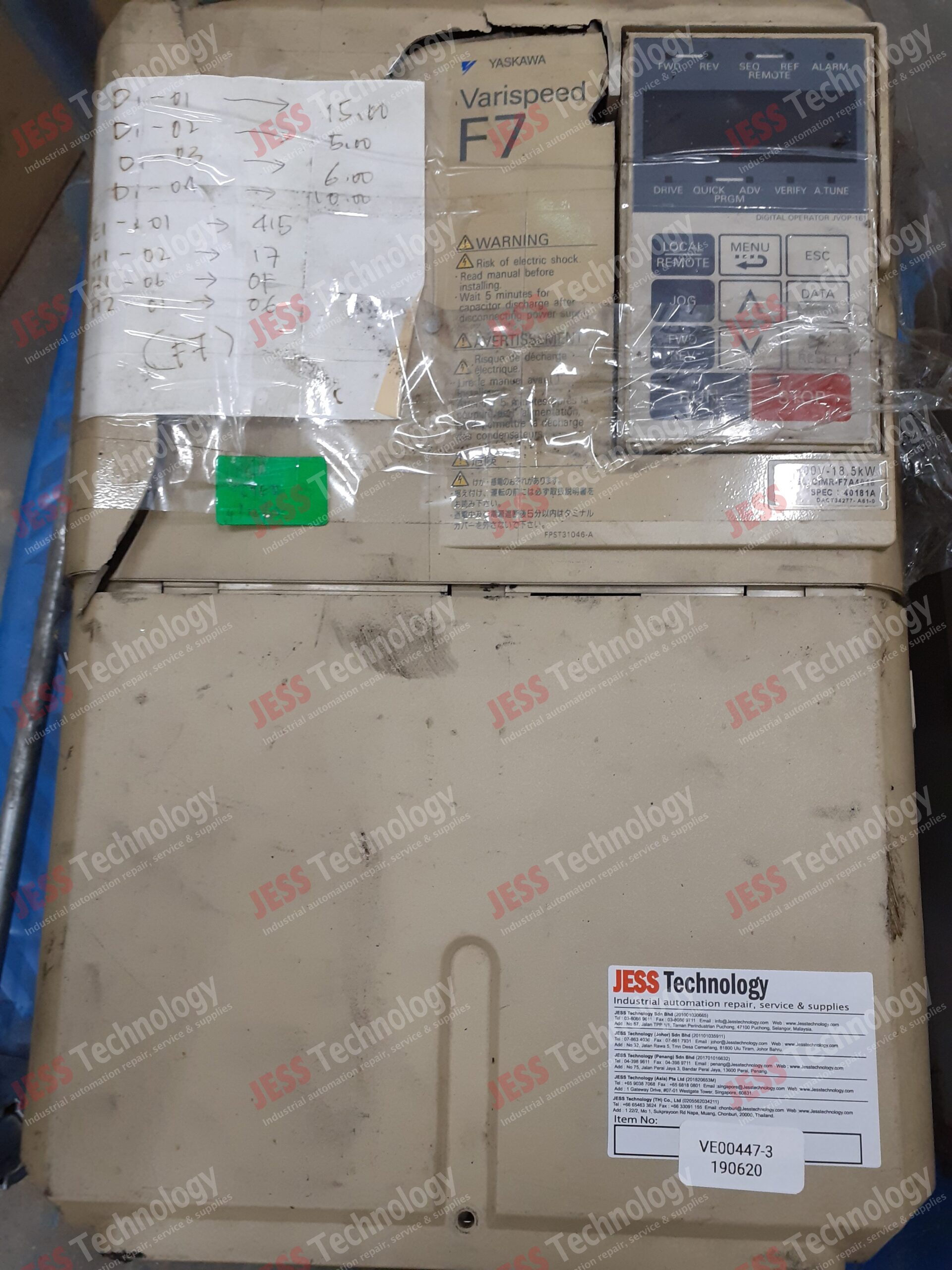 JESS Repair Service in Malaysia - Repair YASKAWA Yaskawa varispeed f7