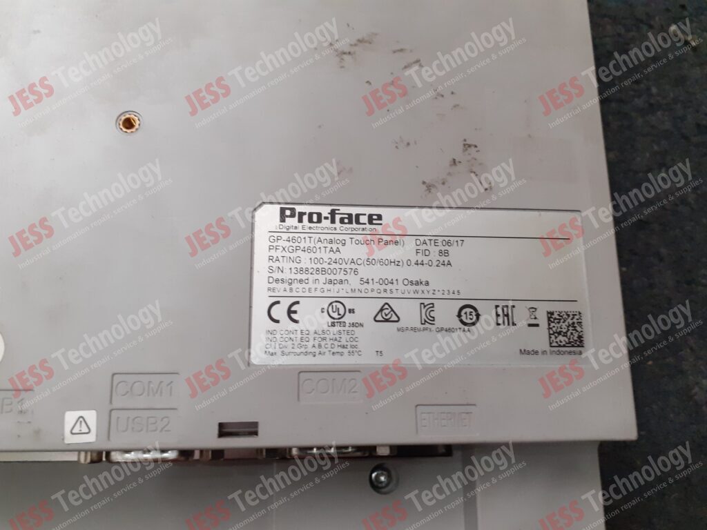 Image #3 of Repair PROFACE GP-4601T Brand: Proface HMI Model: GP-4601T S/N: 138828B007576 138828B007576 in Malaysia, Singapore, Thailand, Indonesia