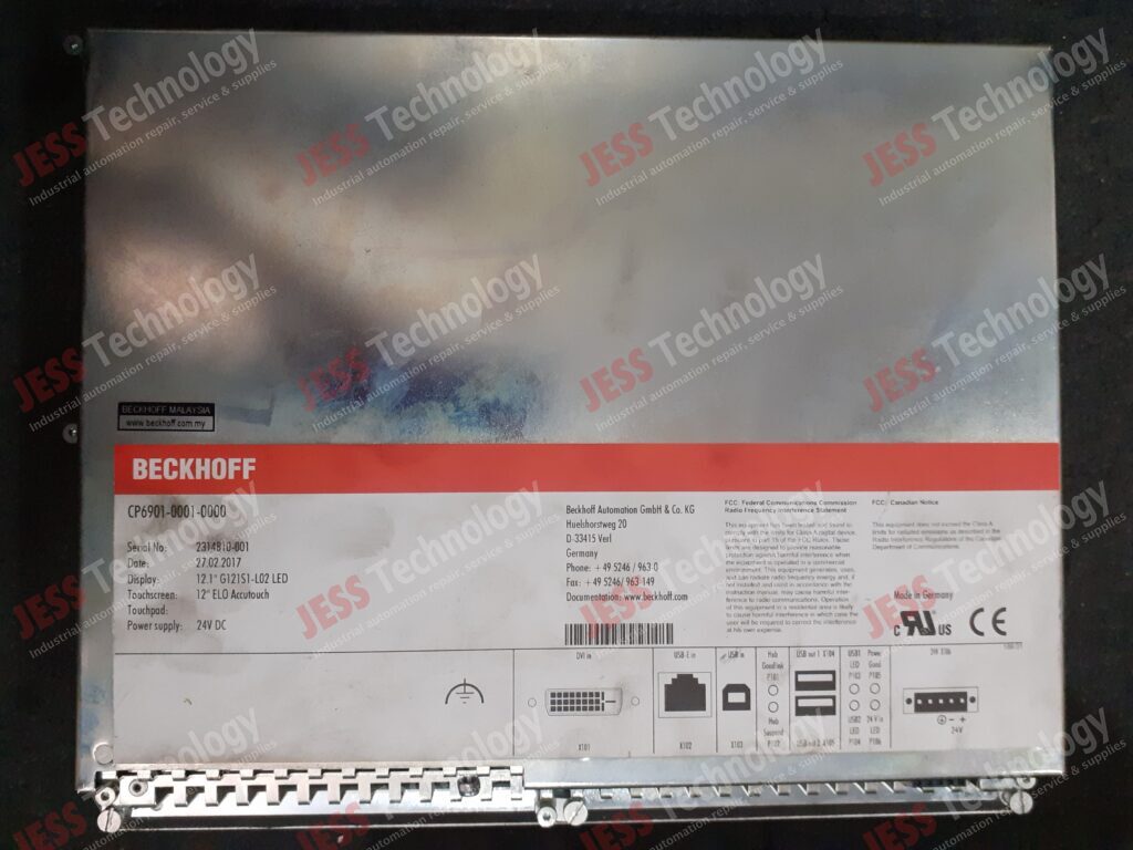 Image #4 of Repair BECKHOFF CP6901-0001-0000 Brand: Beckhoff Touch Panel Model: CP6901-0001-0000 S/N: 2314810-001 2314810-001 in Malaysia, Singapore, Thailand, Indonesia