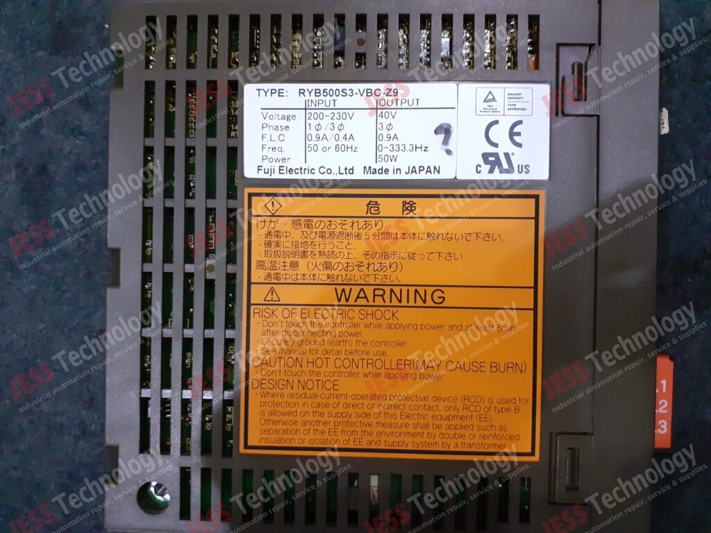 Image #3 of Repair FUJI RYB500S3-VBC-Z9 Brand: Fuji AC Servo Model: RYB500S3-VBC-Z9 S/N: 3Z2745A01042 3Z2745A01042 in Malaysia, Singapore, Thailand, Indonesia