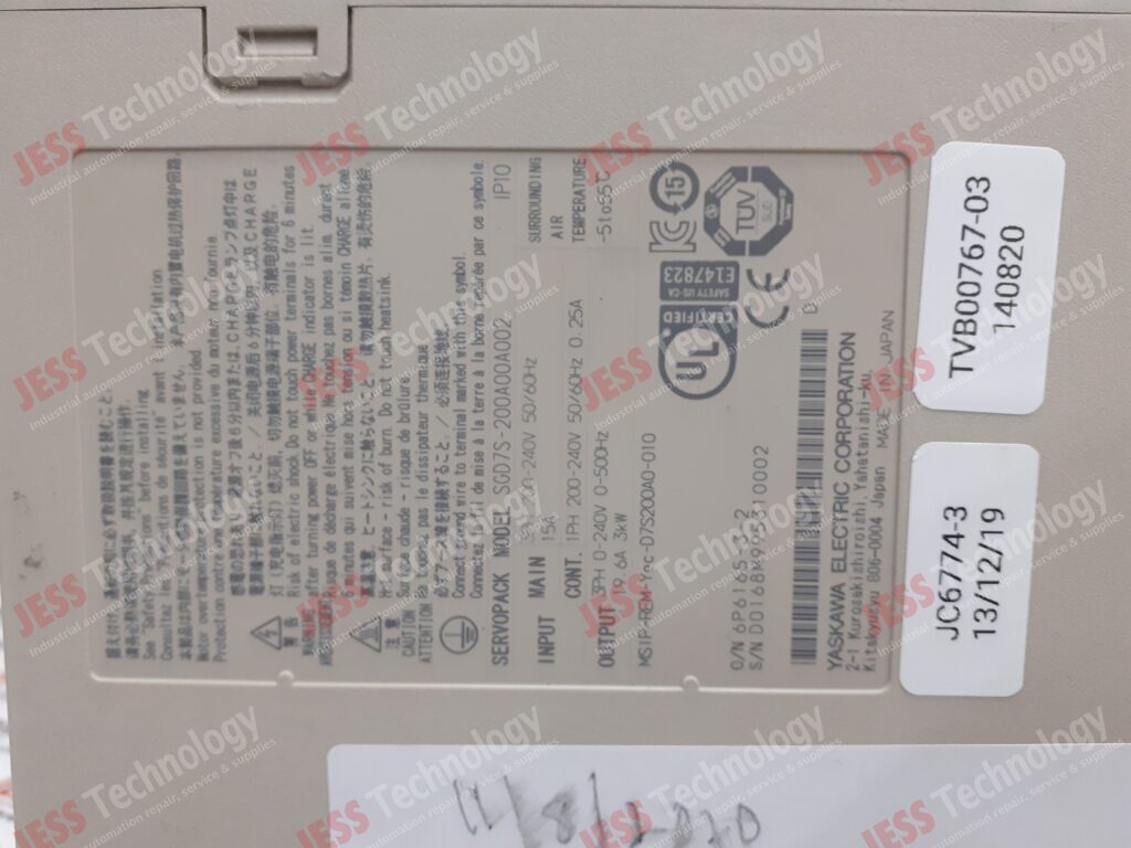 Image #2 of Repair YASKAWA SERVOPACK SGD7S-200A00A yaskawa servopack (#JC6774) D0168M995310002 in Malaysia, Singapore, Thailand, Indonesia