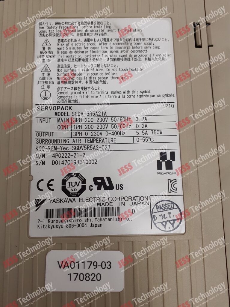 Image #2 of Repair YASKAWA SERVOPACK SGDV-5R5A21A Yaskawa Servo D0147C198610002 in Malaysia, Singapore, Thailand, Indonesia