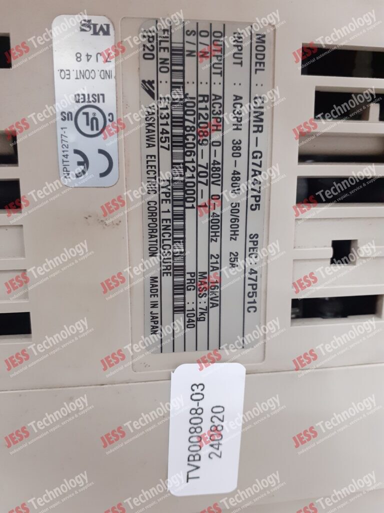 Image #2 of Repair Varispeed G7 CIMR-G7A47P5 yaskawa varispeed G7 J0078C061210001 in Malaysia, Singapore, Thailand, Indonesia