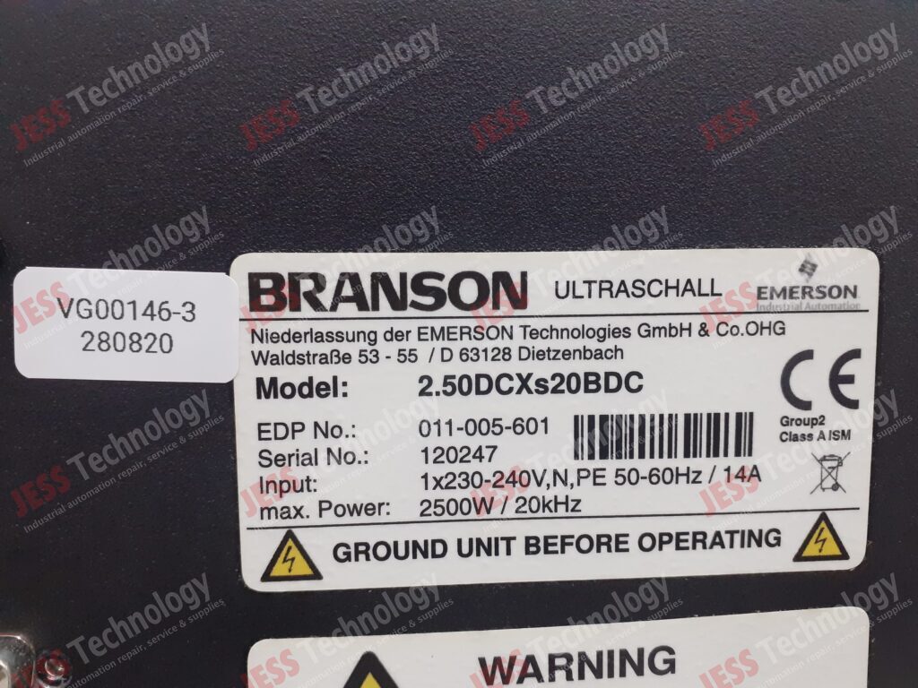 Image #2 of Repair BRANSON 2.50DCXS20BDC Branson Ultraschall 120247 in Malaysia, Singapore, Thailand, Indonesia