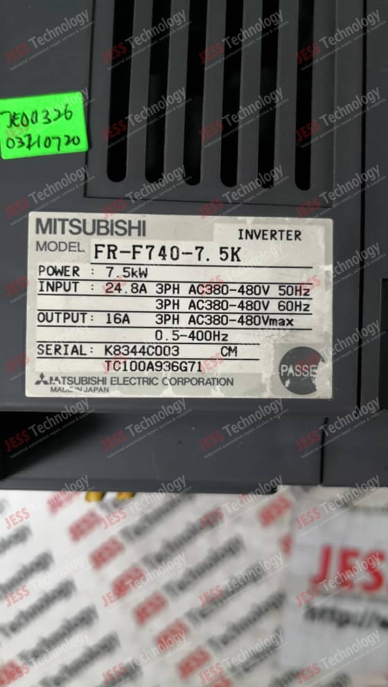 Image #1 of Repair MITSUBISHI FR-F740-7.5K Brand: Mitsubishi Inverter Model: FR-F740-7.5K S/N: FR-F740-7.5K K8344C003 in Malaysia, Singapore, Thailand, Indonesia