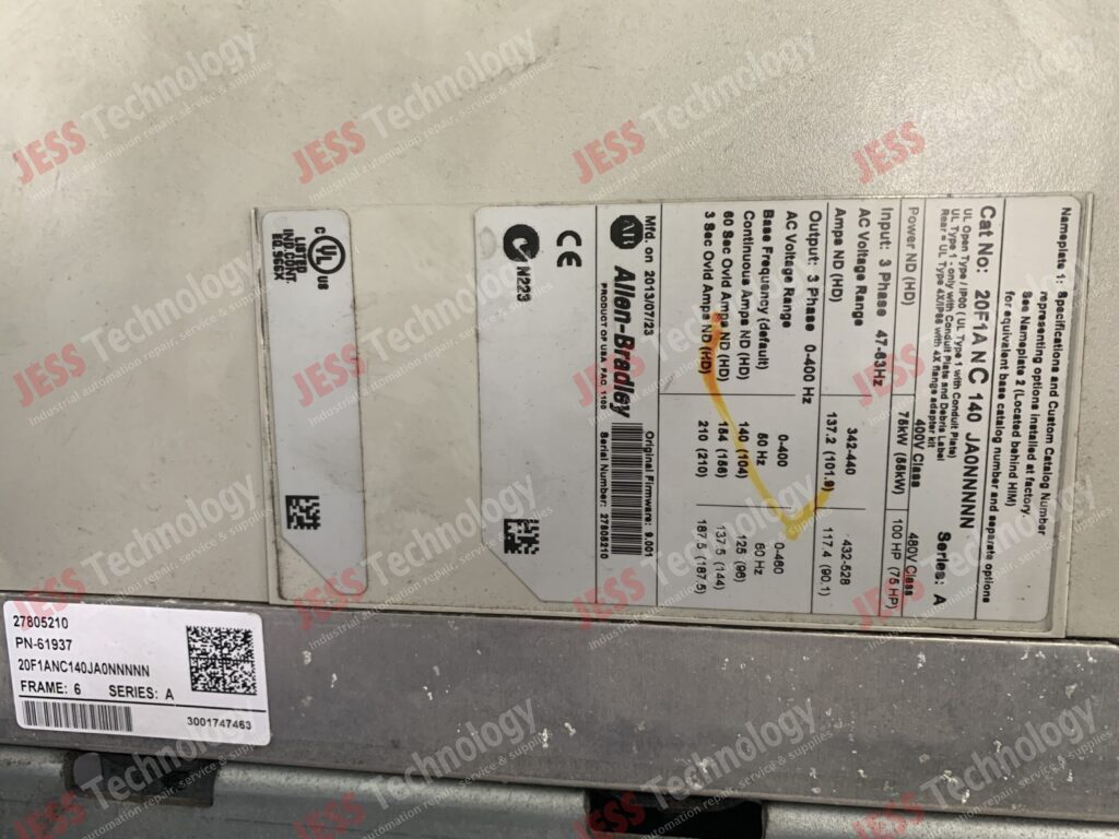 Image #4 of Repair ALLEN BRADLEY 20F1ANC140 Allen bradley powerflex 753 27805210 in Malaysia, Singapore, Thailand, Indonesia