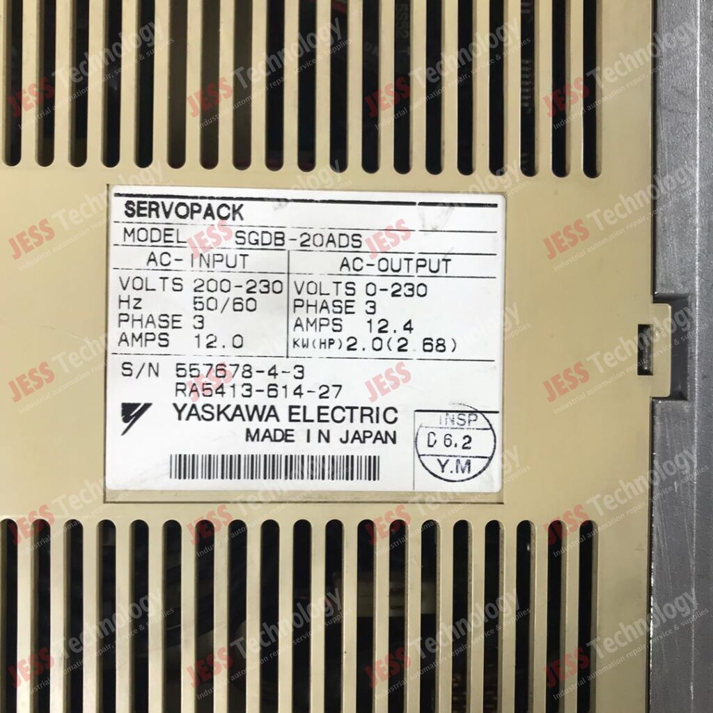 Image #2 of Repair YASKAWA SGDB-20ADS Brand: Yaskawa Servopack Model: SGDB-20ADS S/N: 557678-4-3 RA 5413-614-27 557678-4-3 RA 5413-614-27 in Malaysia, Singapore, Thailand, Indonesia