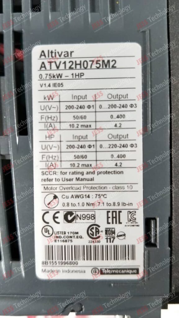 Image #2 of Repair ALTIVAR ATV12H075M2 Brand: Altivar Drives Model: ATV12H075M2 S/N: 8B1551996800 8B1551996800 in Malaysia, Singapore, Thailand, Indonesia