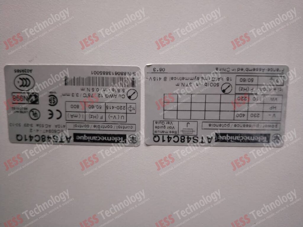 Image #1 of Repair TELEMECANIQUE ATS48C41Q Brand: Telemecanique soft starter Model: ATS48C41Q SN: 880613885001 Int. PR : 0030008287 880613885001 in Malaysia, Singapore, Thailand, Indonesia