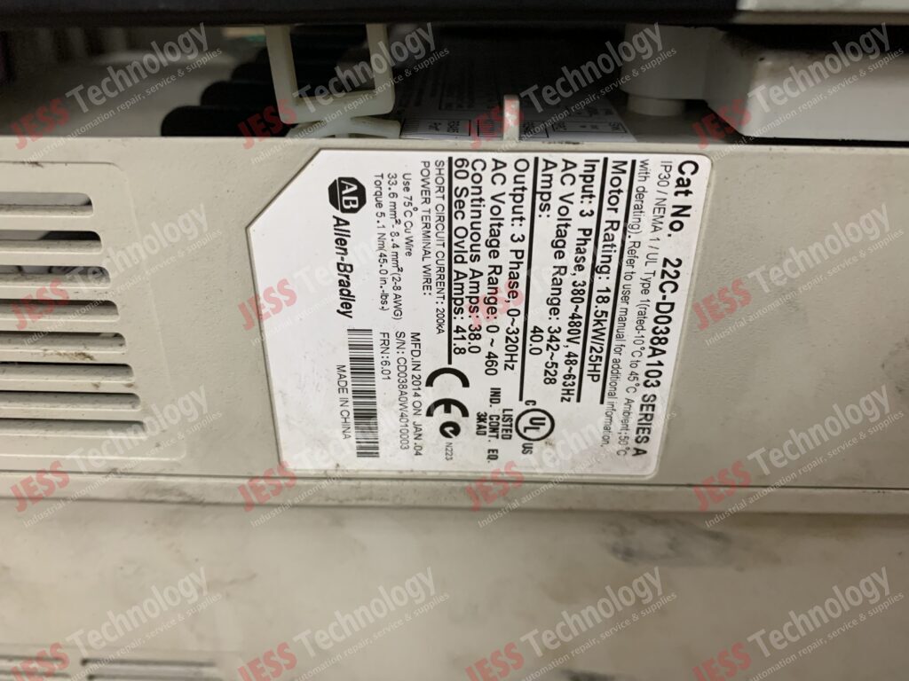 Image #3 of Repair ALLEN BRADLEY 22C-D038A103 ALLEN BRADLEY POWERFLEX 400, 18.5kW/25HP CD08A0W4010003 in Malaysia, Singapore, Thailand, Indonesia
