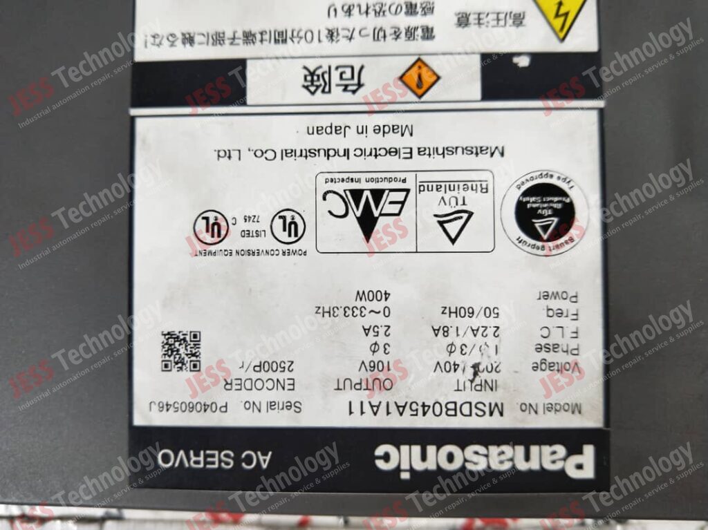 Image #2 of Repair PANASONIC MSDB045A1A11 PANASONIC AC SERVO (M/C36), MODEL NO: MSDB045A1A11, SERIAL NO: P04060546J P04060546J in Malaysia, Singapore, Thailand, Indonesia