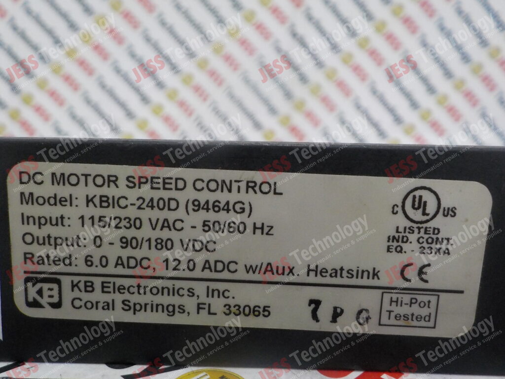 Image #1 of Repair KB KBIC-240D Dc motor controller - in Malaysia, Singapore, Thailand, Indonesia