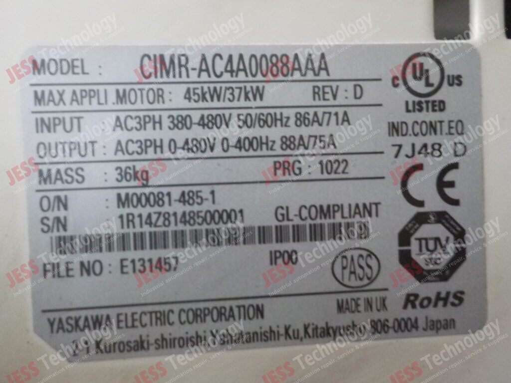 Image #1 of Repair YASKAWA CIMR - AC4A0088AAA Yaskawa A1000 inverter 1R1428148500001 in Malaysia, Singapore, Thailand, Indonesia