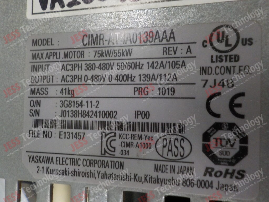 Image #2 of Repair YASKAWA CIMR-AT4A0139AAA Yaskawa inverter J0138H842410002 in Malaysia, Singapore, Thailand, Indonesia