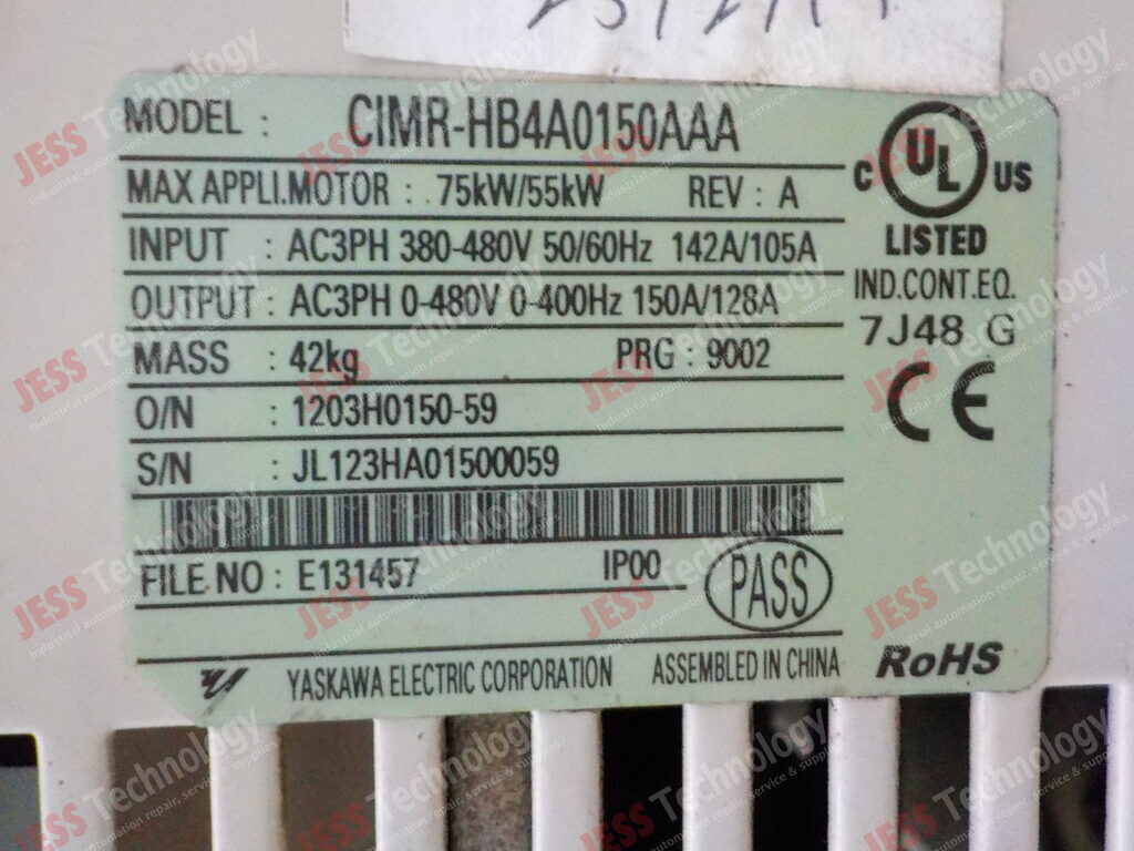 Image #1 of Repair YASKAWA CIMR-HB4A0150AAA Yaskawa JL123HA01500059 in Malaysia, Singapore, Thailand, Indonesia