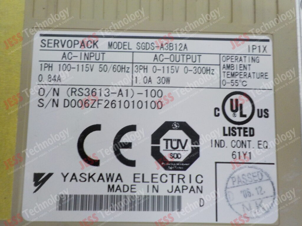 Image #1 of Repair YASKAWA SGDS-A3512A Yaskawa Servopack D006ZF261010100 in Malaysia, Singapore, Thailand, Indonesia