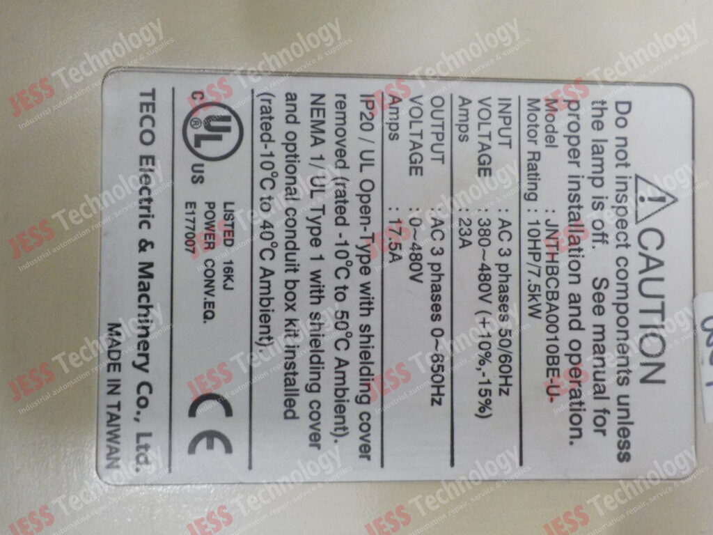 Image #1 of Repair TECO JNTHBCBA0010BE-U- teco inverter 7.5kw - in Malaysia, Singapore, Thailand, Indonesia