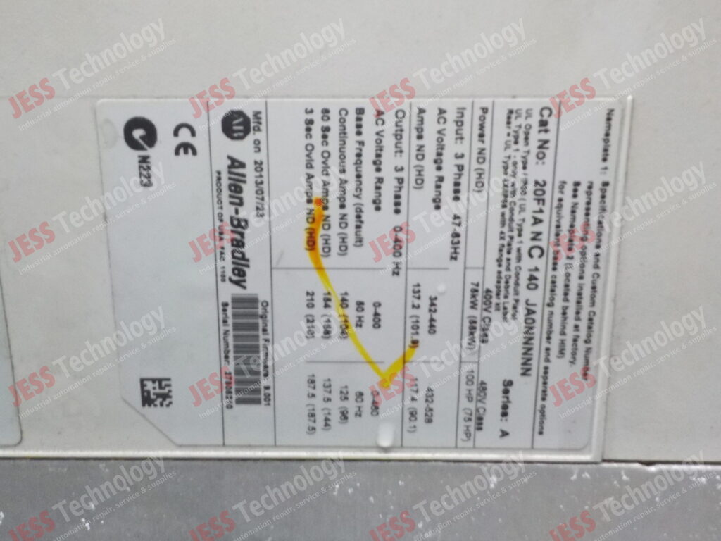 Image #1 of Repair ALLEN BRADLEY 20F1ANC140 Allen bradley powerflex 753 27805210 in Malaysia, Singapore, Thailand, Indonesia