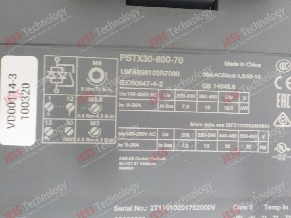 Image #1 of Repair ABB PSTX30-600-70 ABB SOFTSTATER 2T11010201752000V in Malaysia, Singapore, Thailand, Indonesia