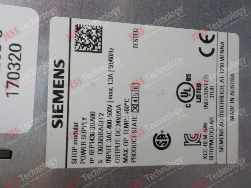 Image #1 of Repair SIEMENS 6EP1436-3BA00 SIEMENS SITOP MODULAR POWER SUPPLY Q6C6BBAGFF2 in Malaysia, Singapore, Thailand, Indonesia