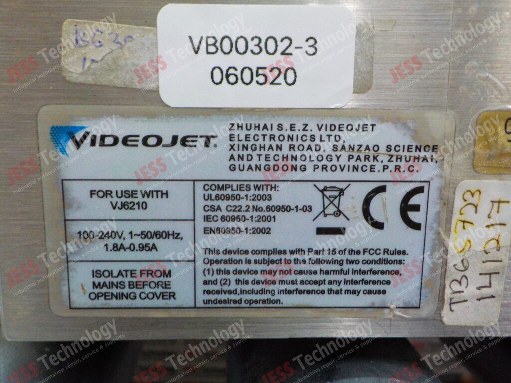 Image #2 of Repair VIDEOJET VIDEOJET 6210 videojet touchscreen 0833602 in Malaysia, Singapore, Thailand, Indonesia