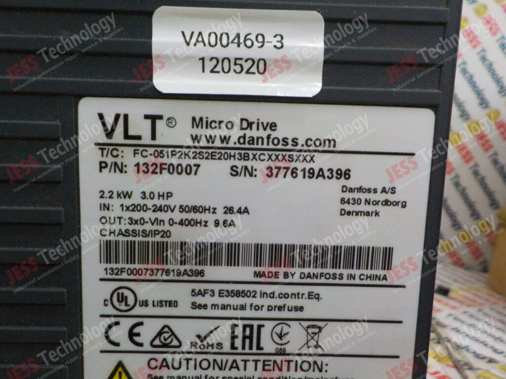 Image #2 of Repair DANFOSS 132F0007 DANFOSS VLT 2.2kW 377619A396 in Malaysia, Singapore, Thailand, Indonesia