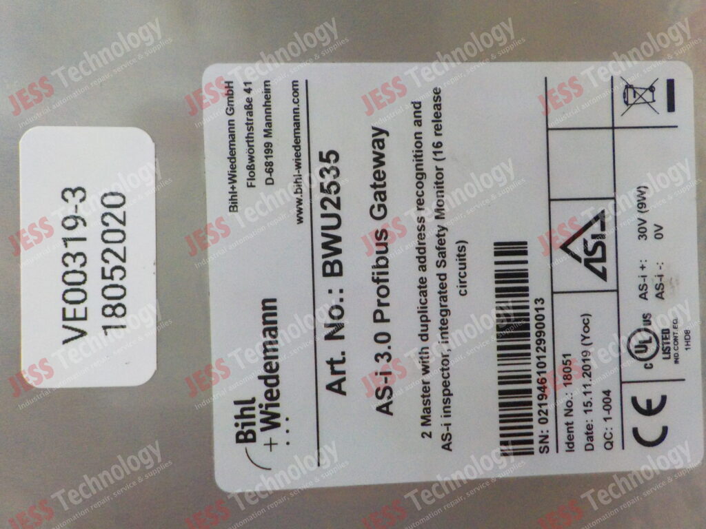 Image #2 of Repair BIHL WIEDEMAN BWU2535 AS-i profibus gateway 0219461012990013 in Malaysia, Singapore, Thailand, Indonesia