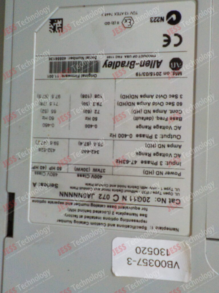 Image #2 of Repair ALLEN BRADLEY 20G11 N C 072 JA0NNNNN Allen bradley powerflex 755 40556136 in Malaysia, Singapore, Thailand, Indonesia