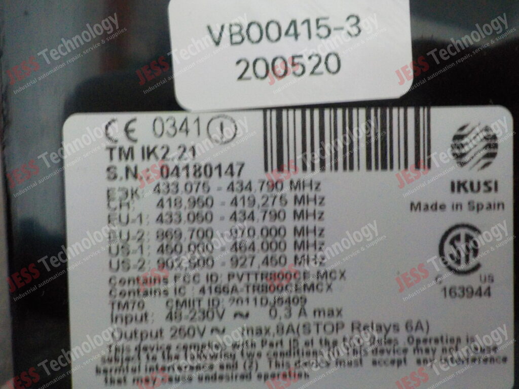 Image #2 of Repair IKUSI TM IK2.21 crane controller 04180147 in Malaysia, Singapore, Thailand, Indonesia